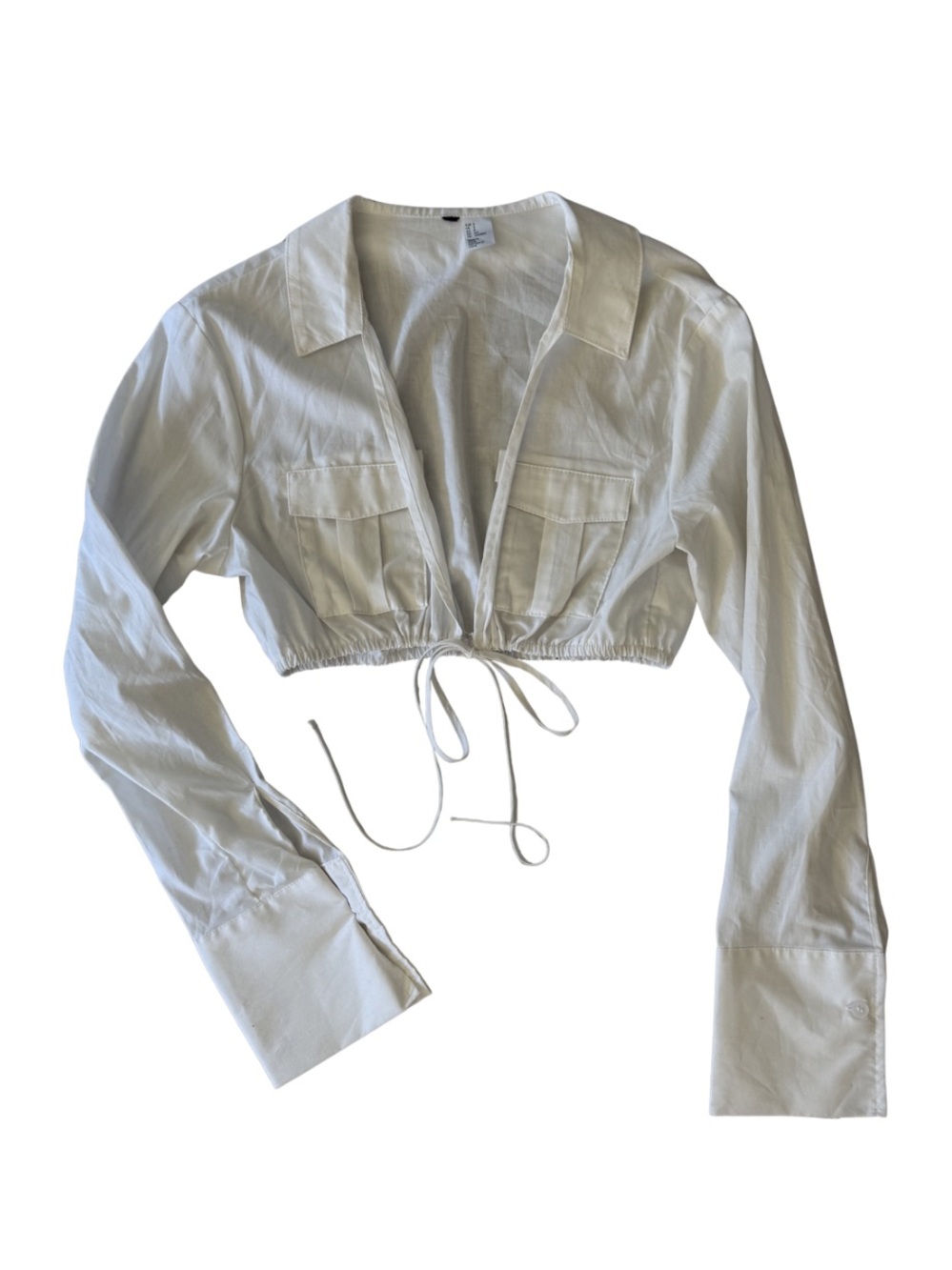 Cropped Button-Up collard Shirt